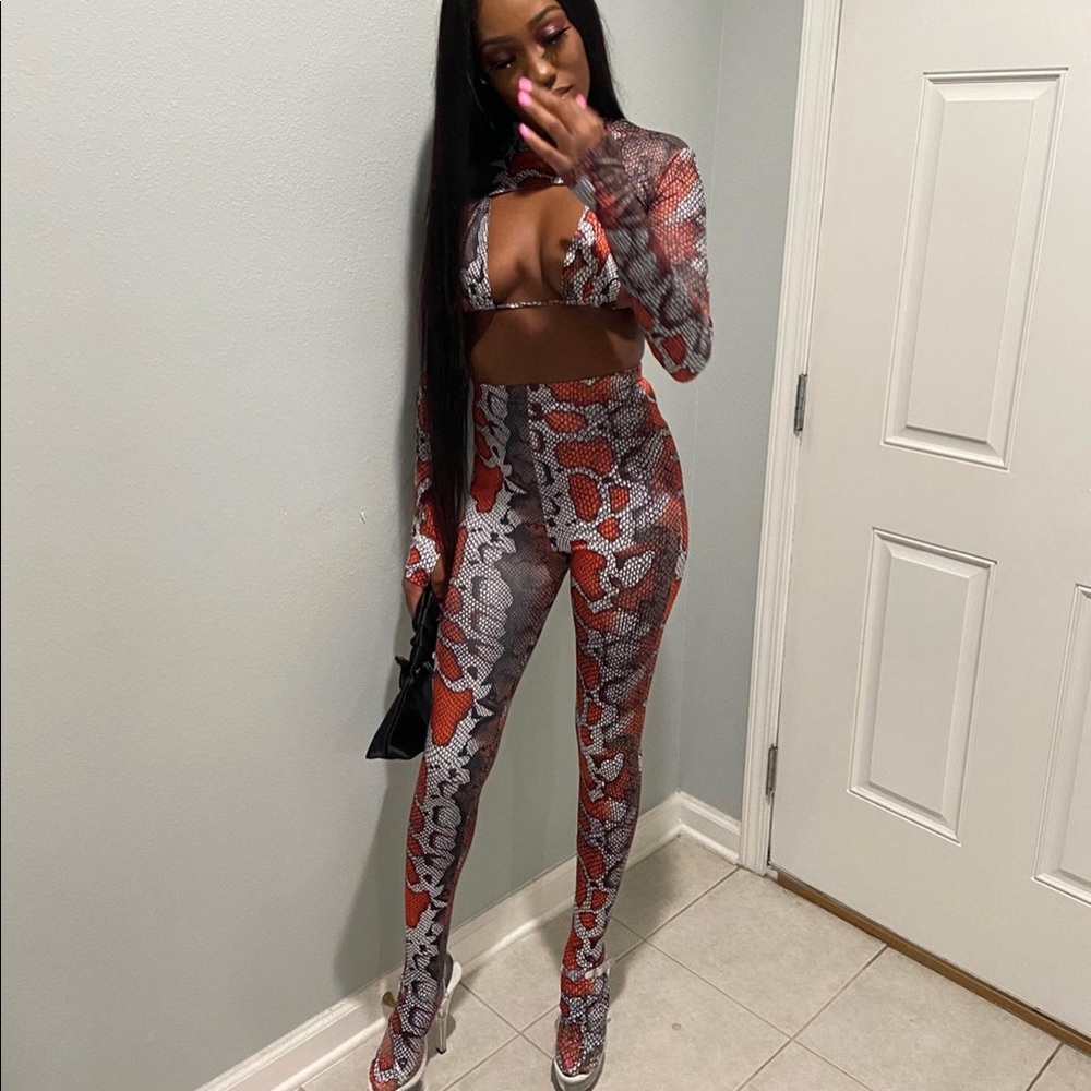 Snakeskin three piece outfit
